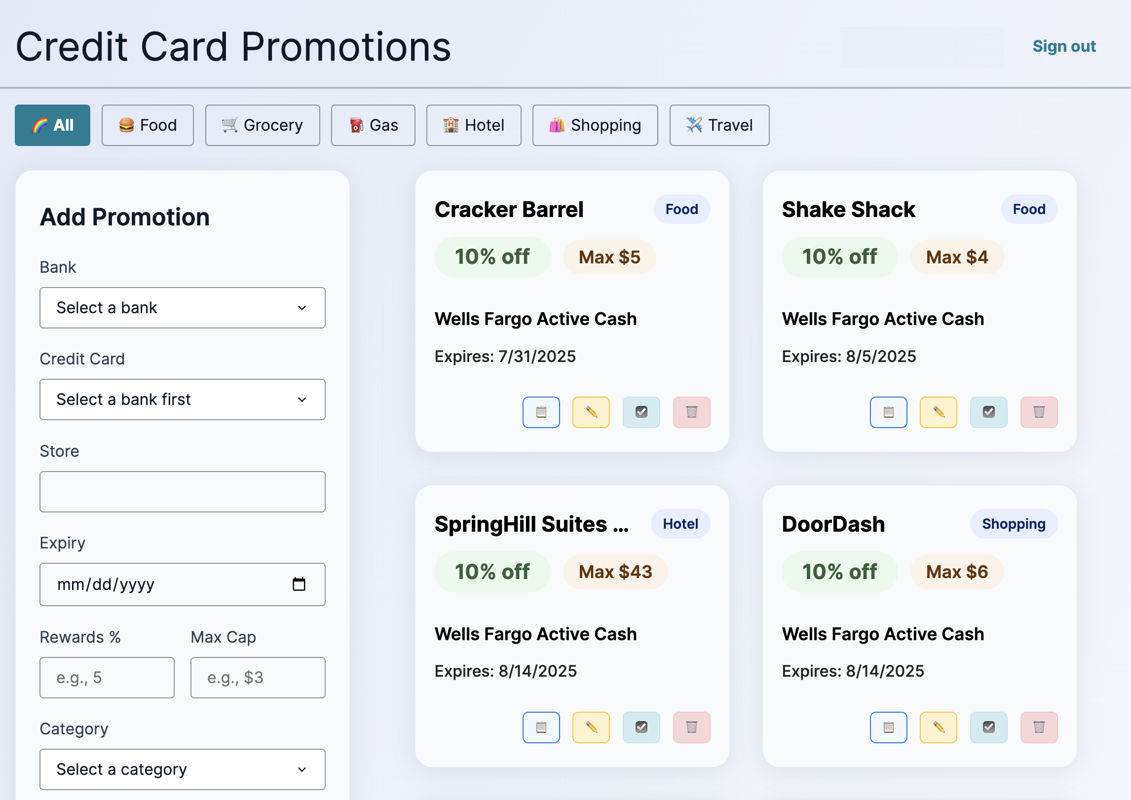Credit Card Promotion Tracker